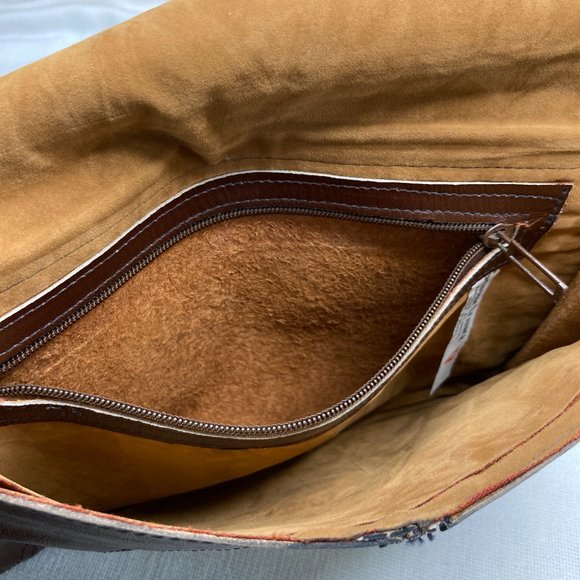 Leather Clutch Envelope Purse Vintage Brazilian - Picture 10 of 12